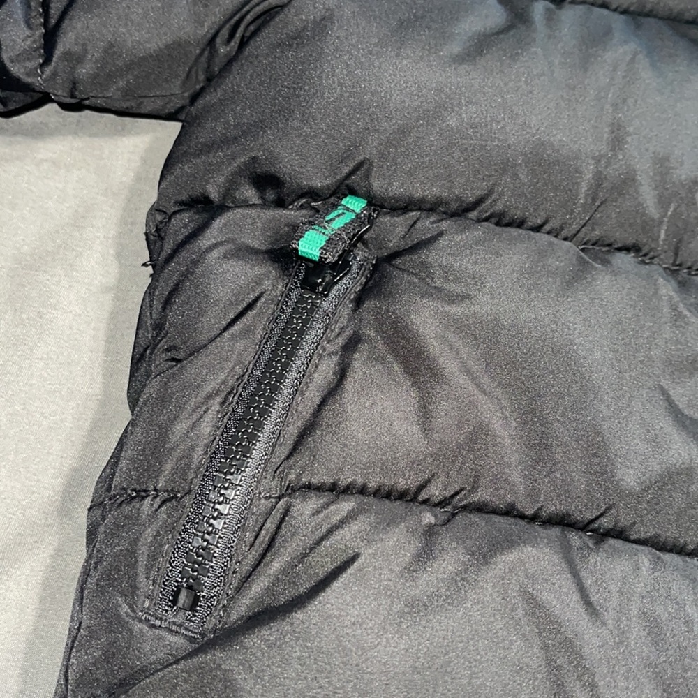 Old Navy Toddler Boy Black & Green Puffer Jacket with Fleece Lining -Snow Jacket - Picture 11 of 12